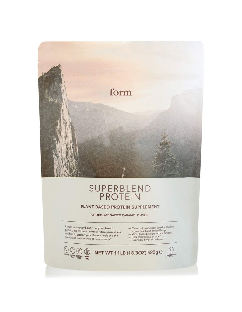 Form Superblend Protein - Vegan Protein Powder with Superfoods, Vitamiinit ja Minerals - 20 g kasviperäistä proteiinia per tarjoilu (suklaasuolattu karamelli)