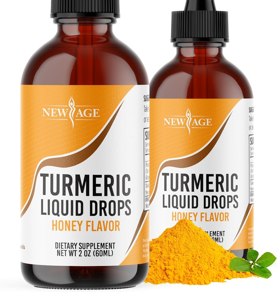 Gurkmeja Curcumin Liquid Drops - Natural Joint & Healthy Support med 95% Standardiserade Curcuminoids för bästa absorption - Non-GMO, Gluten Free 4 Fl Oz (Pack of 2)