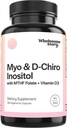 Myo-Inositol & D-Chiro Inositol Kapselit MTHF, Folaatti, D-vitamiini ... Tuki Munasarjafunktio, Hormonitasapaino, & Homokysteiinitasot Hedelmällisyys täydentää naisille... 360 Luku 40:1 Suhde
