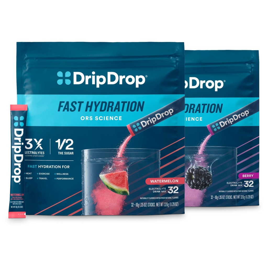DripDrop Hydration - Elektrolyyttijauhepakkaus - Watermelon & Berry - 64