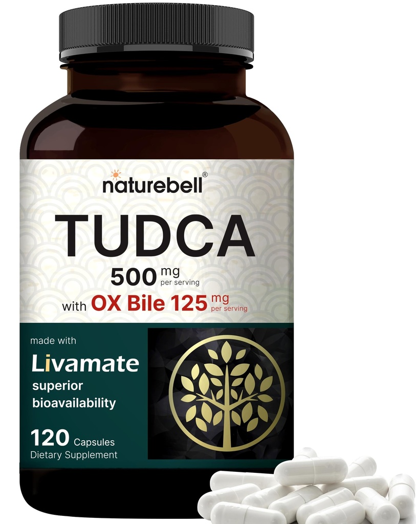 TUDCA 500 mg OX Bile 125mg per Serving, 120 kapselia ...