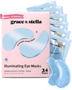 Grace & stella Award Winning Under Eye Mask Vähennä tummia ympyrät, Puffy Eyes, Underey Bags, ryppyjä, Gel Under Eye Patchs, Syntymäpäivälahjat naisille - Vegaani Julmuus-vapaa Itsehoito (24 paria, sininen)