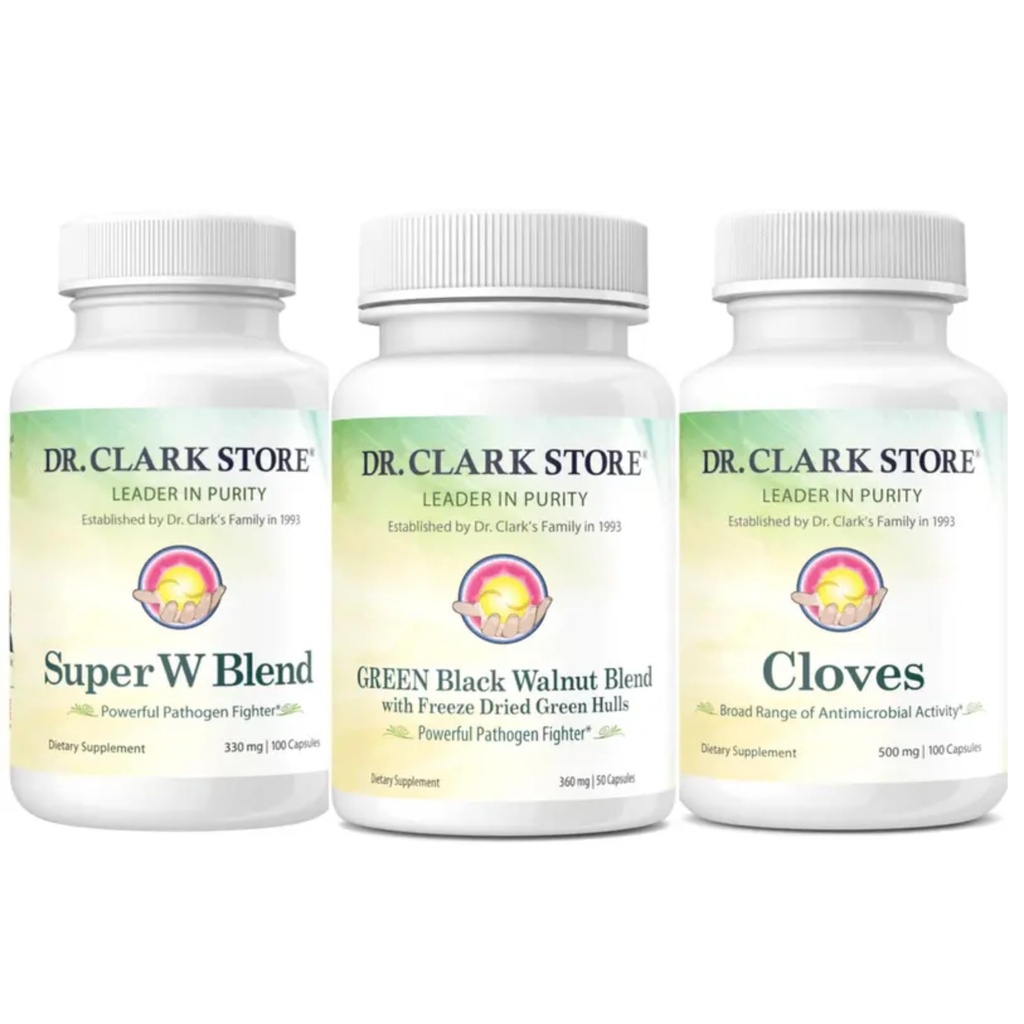 Dr Clark Store Intestine Support & Cleanse Kit - Freeze-Dryed Green Black Walnut Hulls, Wormwood, ja Cloves-Apps Säilytä Optimum Intestinal Function
