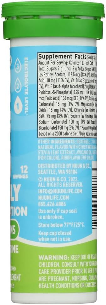 Nuun-vitamiinit: Elektrolyytti + vitamiinit Juo tabletit, tangeriini Lime, 12 Lukumäärä (pakkaus 4)
