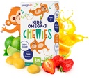 Omega 3 Gummies - Ultra-High DHA Pureskeltava Gel Gummy - Omega 3 lapsille tukee aivojen ja silmien terveyttä - Sokeriton luonnon hedelmä maku - Kids Omega 3 kalaöljy Gummies (30 kreivi)