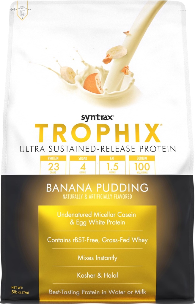 Syntrax Nutrition Trophix, Ultra-Release Protein Powder Blend, banaani vanukas, 5 kg.