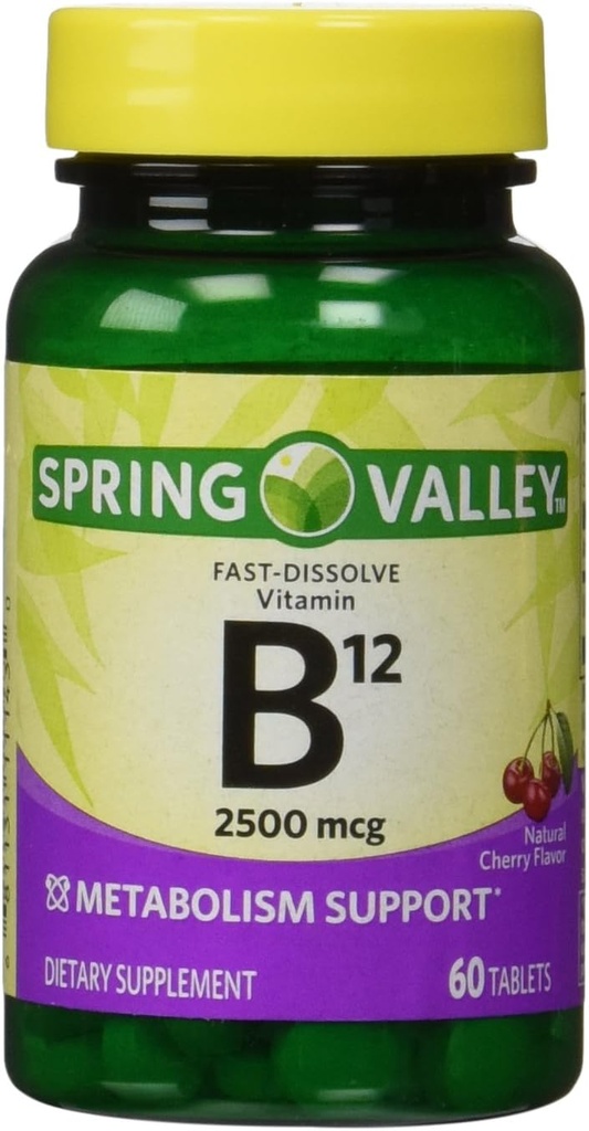 Spring Valley - B-12 2500 mikrog, Alakielinen, 60 mikrotzenges
