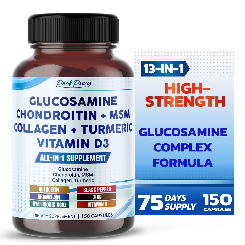 Glukosamiini Chondroitin MSM Collagen Turmeric - Joint Health Support - valmistettu Yhdysvalloissa