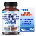 Glukosamiini Chondroitin MSM Collagen Turmeric - Joint Health Support - valmistettu Yhdysvalloissa
