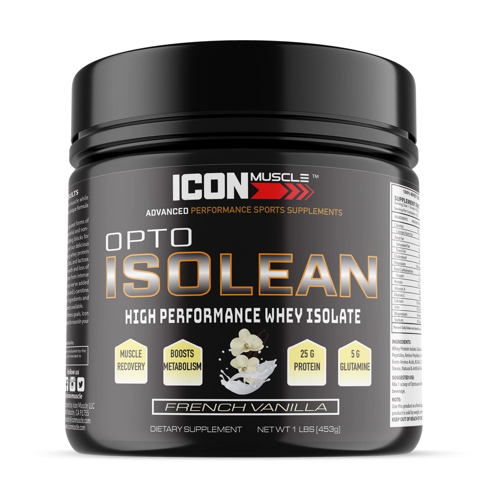 Isolean Whey Protein Isolate Powder, Vanilja, Suklaa, Mansikka, Evästeet & Kerma, Suolattu Karamelli, Suklaapähkinävoi, 1 punta (Vanilla)