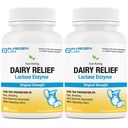 Puregen Labs Dairy Relief Natural Fast Acting Laktaasi Enzyme 3000 FCC, Laktoosi-intoleranssi pillereitä 2 Pakkaus - 180 Kapselit Yhteensä