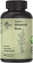 Organic Shatavari Root 500 mg (Asparsa racemosus) Menstrual Cramp Relief, Menopause Support, ja naisten terveys 60 kapselia Hormonaalinen tasapaino tuki
