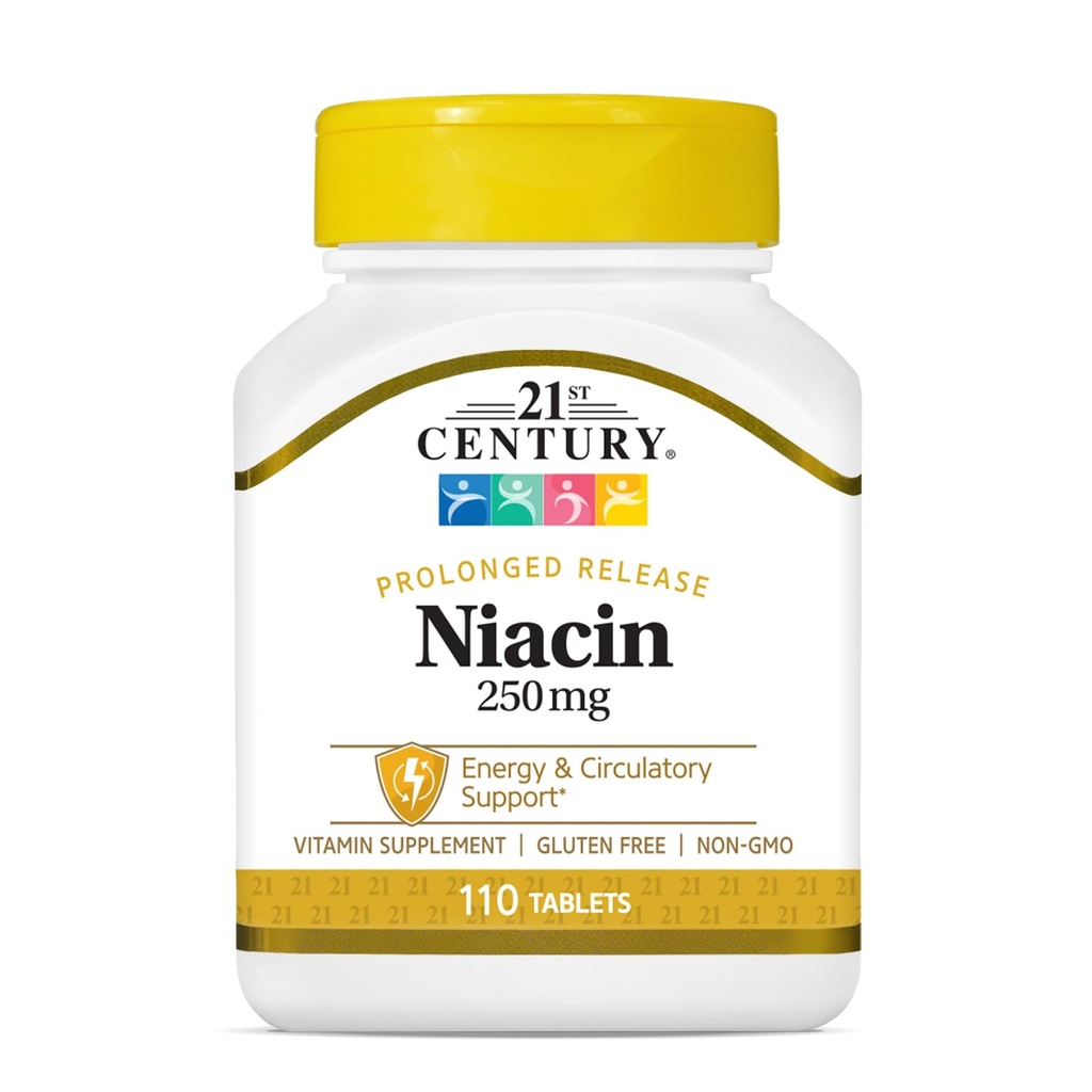 21st Century Niacin 250 mg tabletit, 110 Count (pakkaus 2)