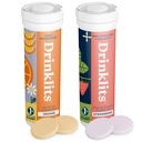 Drinklits Orange Daily Hydration Tabletit + Strawberry Immuniteetti Tabletit (2) Tube Pack Essential Electrolytes ...