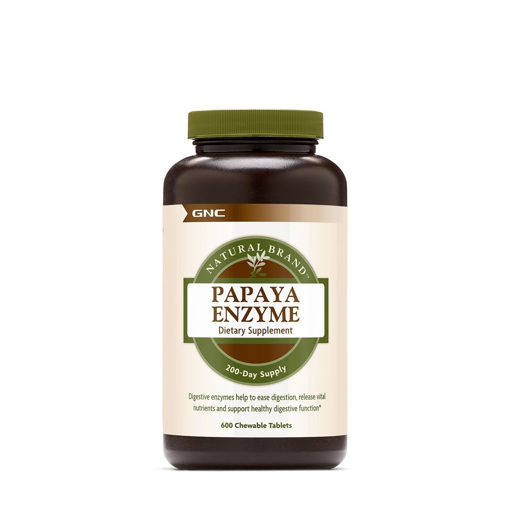 GNC Natural Brand Papaya Enzyme, tukee tervettä Ruoansulatus toimintaa, 600 tablettia