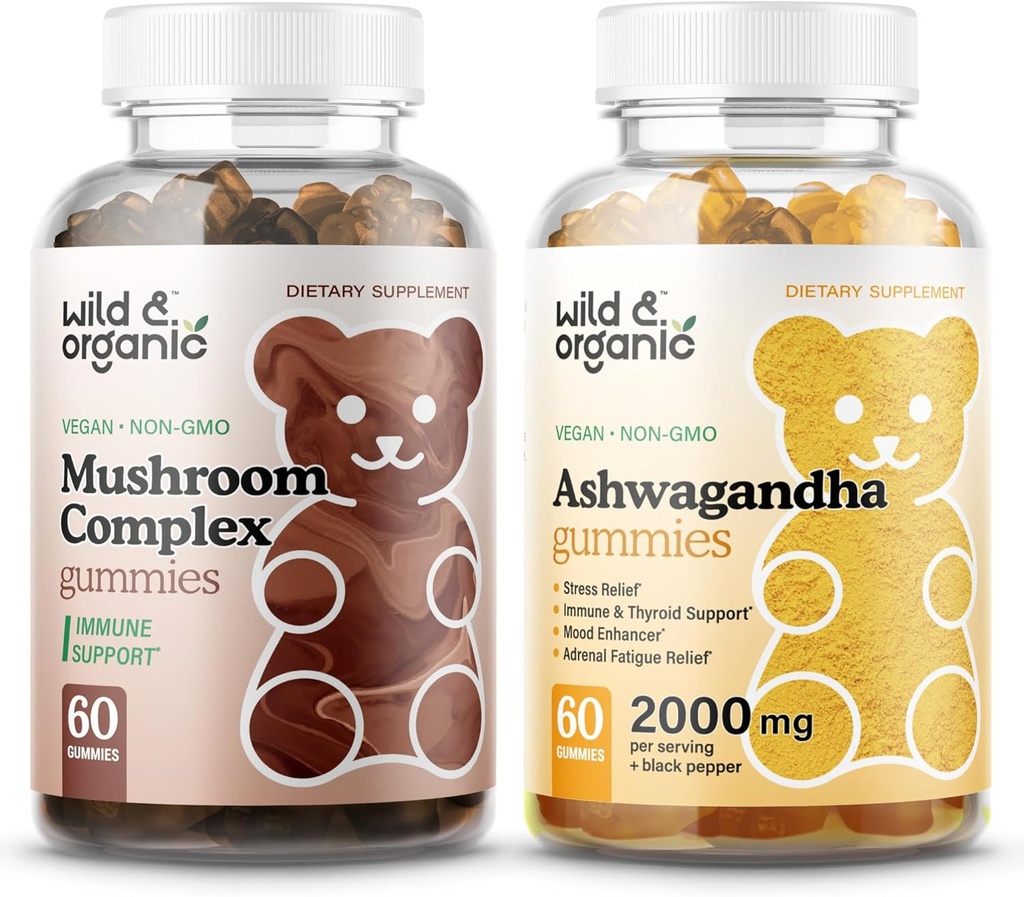 Luonnonvaraiset ja luomusieni Gummies & Ashwagandha Gummies