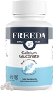 Freeda Calcium Gluconate - Kosher Vegan Calcium Supplement - Lätt att Digest & Absorb - Stöder benstyrka - Rent kalcium utan vitamin D - (500 kapslar)