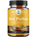 Bee Pollen Pills for Breast Growth 60 Ct - Bee Pollen Supplement 1000mg Tarjoilu luonnollisesti toistuvat B-vitamiinit Minerals & Enzymes - Rintojen tuki täydentää - Kasvissyöjä ei-GMO & Gluteenittomat