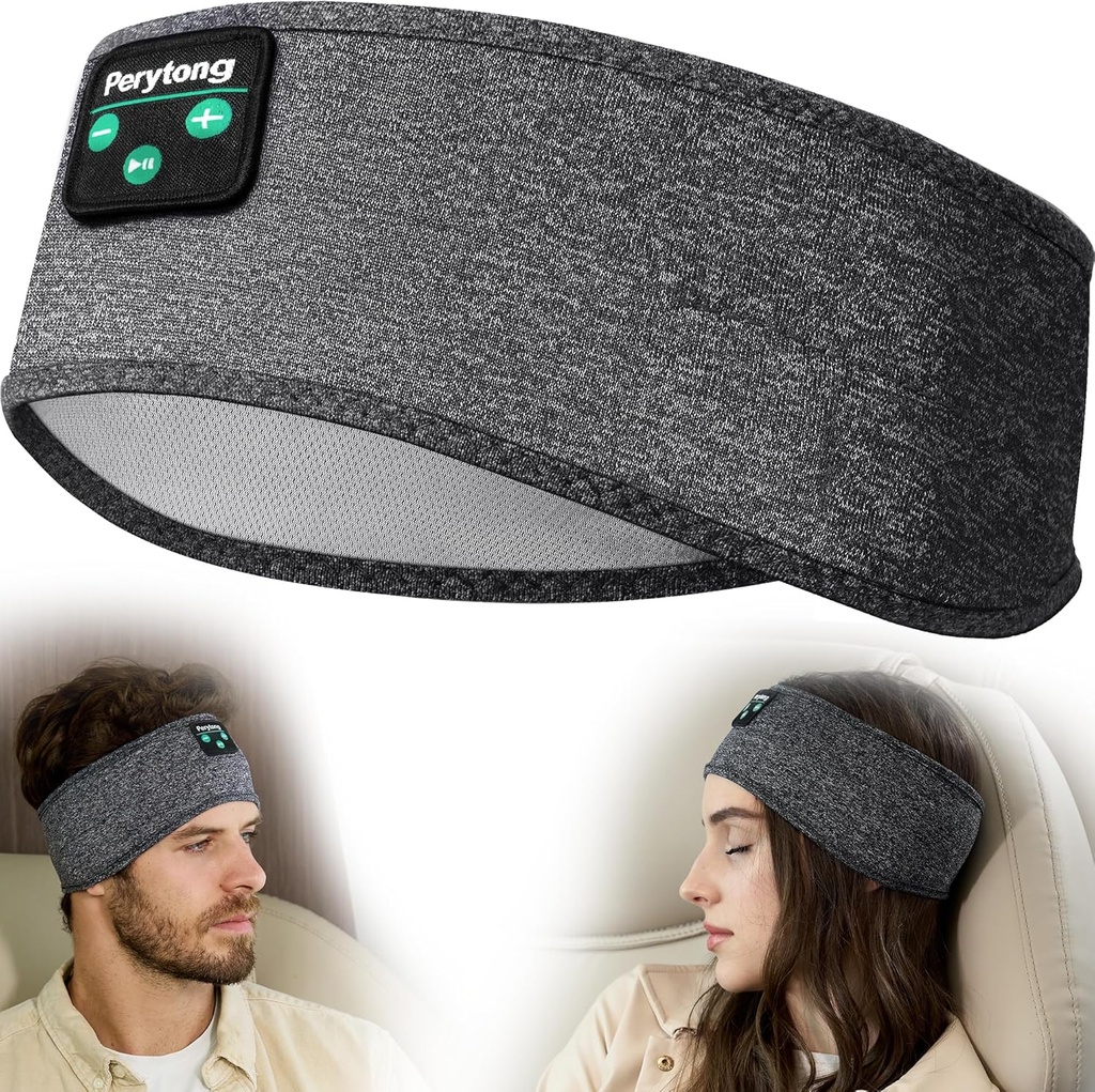 Perytong Sleep Headband - Bluetooth Sleeping Headphone for Side Sleepers - Kuulokkeet nukkumiseen Mukava Headband ohutkaiutin Mikrofoni Lahja Ideoita naisille Miehet