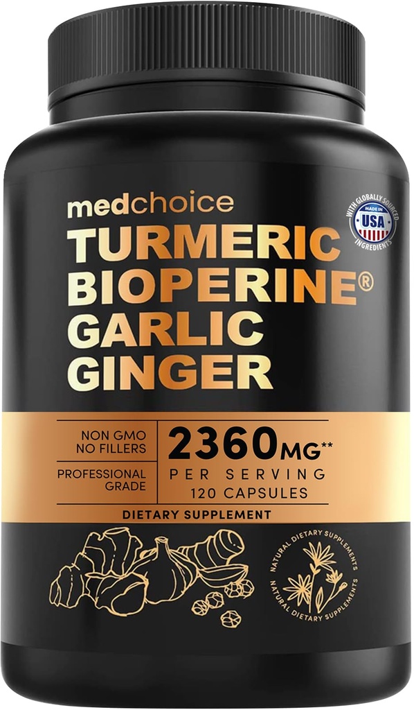 4-in-1 kilpikonnan ja valkosipulin lisäravinteet BioPerine 2360 mg kurkuma inkivääri juurikapselit valkosipulin ...