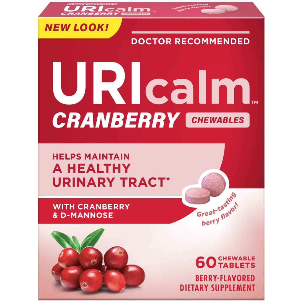 Uricalm Cranberry, Daily Dietary Supplement pureskeltava D-Mannose, Berry, 60