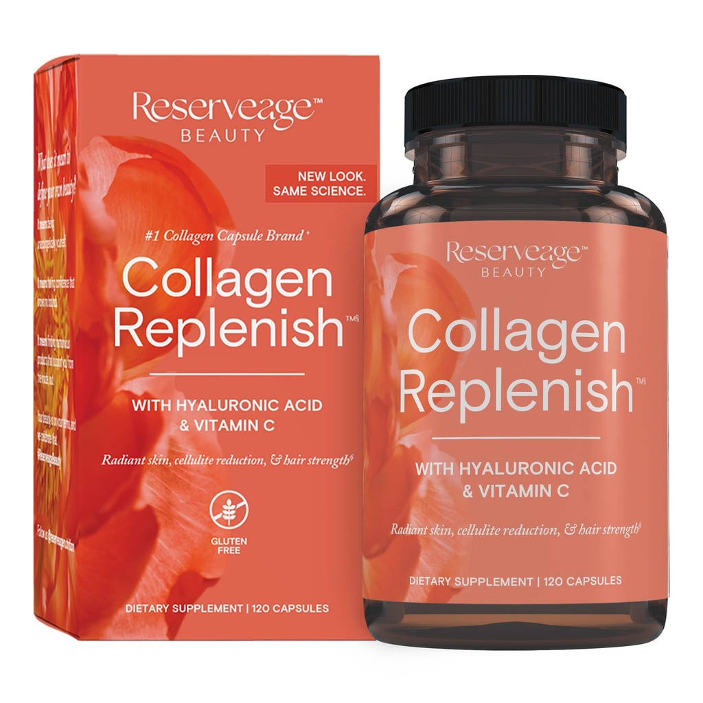 Varaus Kauneus Collagen Replenish - Collagen Booster & täydennysosa terve ihonhoito & hiusten kasvu - tukee Natural Elastin tuotanto - 120 kapselia (30 palvelinta)