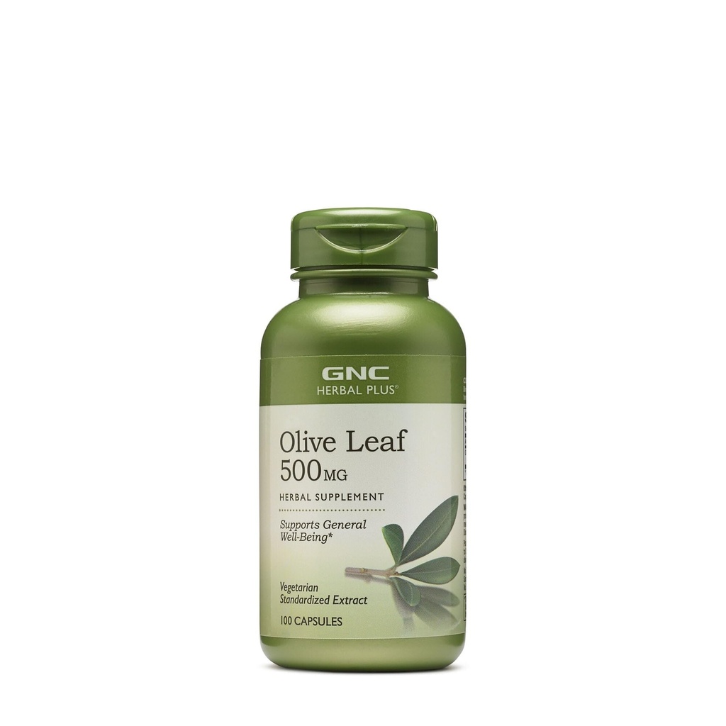 GNC Herbal Plus Olive Leaf 500mg täydentää, kasvissyöjä, tukee General Well-being, 100 tarjoilut
