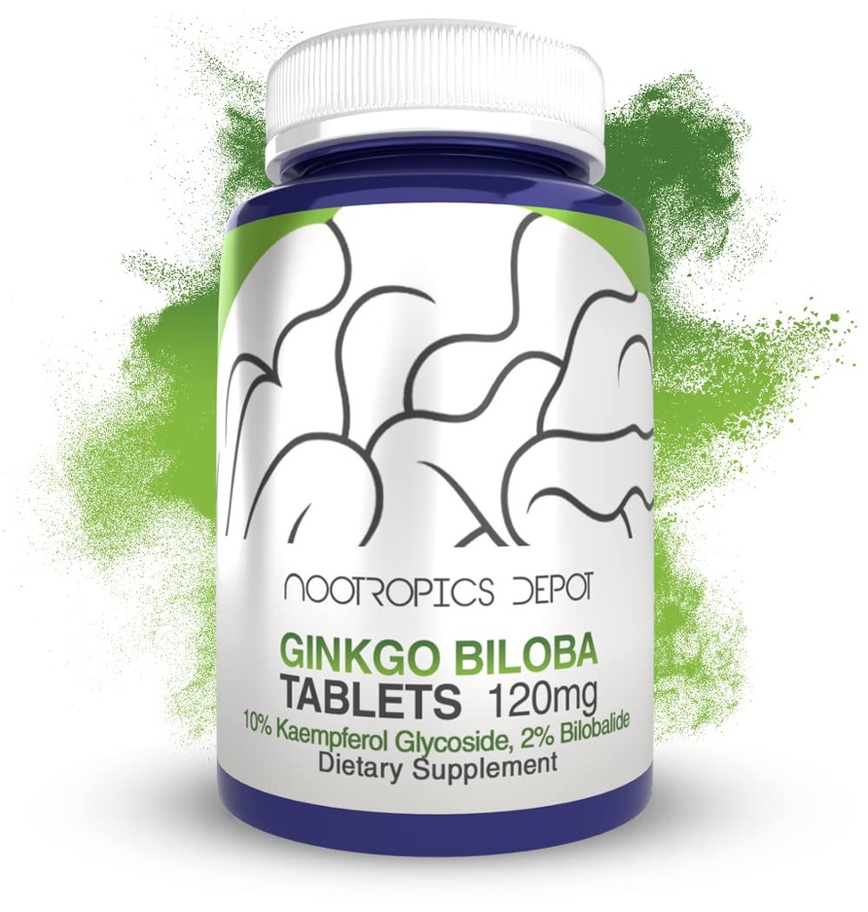 Nootropics Depot Ginkgo Biloba Extract Tabletit ... 120 mg... 90