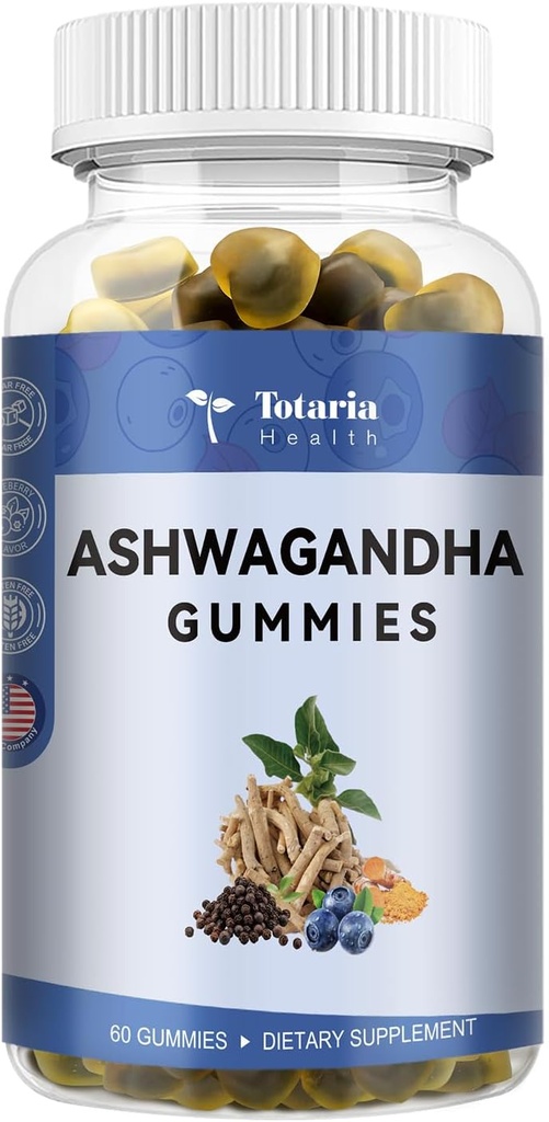 Totaria Ashwagandha Fyllde Gummies w / Magnesium Glycinate, Rhodiola Rose, Blueberry Flavor.