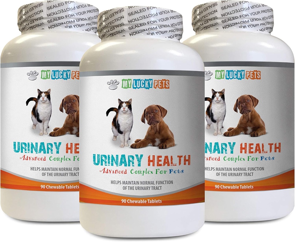 Katt UTI Support - Pets Urinary Health Complex - för hundar och katter - Avancerad Bladder Support - Cranberry Supplement för katter - 3 flaskor (270 Behandlingar)