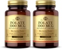 Solgar Folate 1000 mcg - 120 tabletter, 2 Pack - 1000 mcg Bio-Active Metafolin - Vegan, Gluten Free, Dairy Free, Kosher - 240 Totala portioner