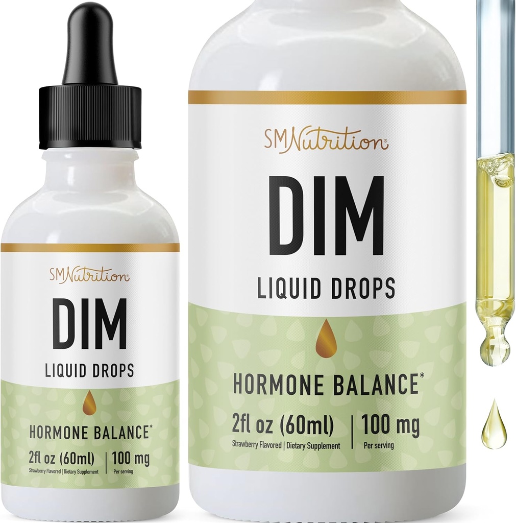 DIM Liquid Drops Supplement 100mg Estrogeeni Balance for Women & Men ... Hormonitasapaino, vaihdevuodet lisäravinteet naisille, PMS tuki & antioksidantti tuki Vegaani, ei-GMO, kolmannen osapuolen testattu