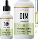 DIM Liquid Drops Supplement 100mg Estrogeeni Balance for Women & Men ... Hormonitasapaino, vaihdevuodet lisäravinteet naisille, PMS tuki & antioksidantti tuki Vegaani, ei-GMO, kolmannen osapuolen testattu