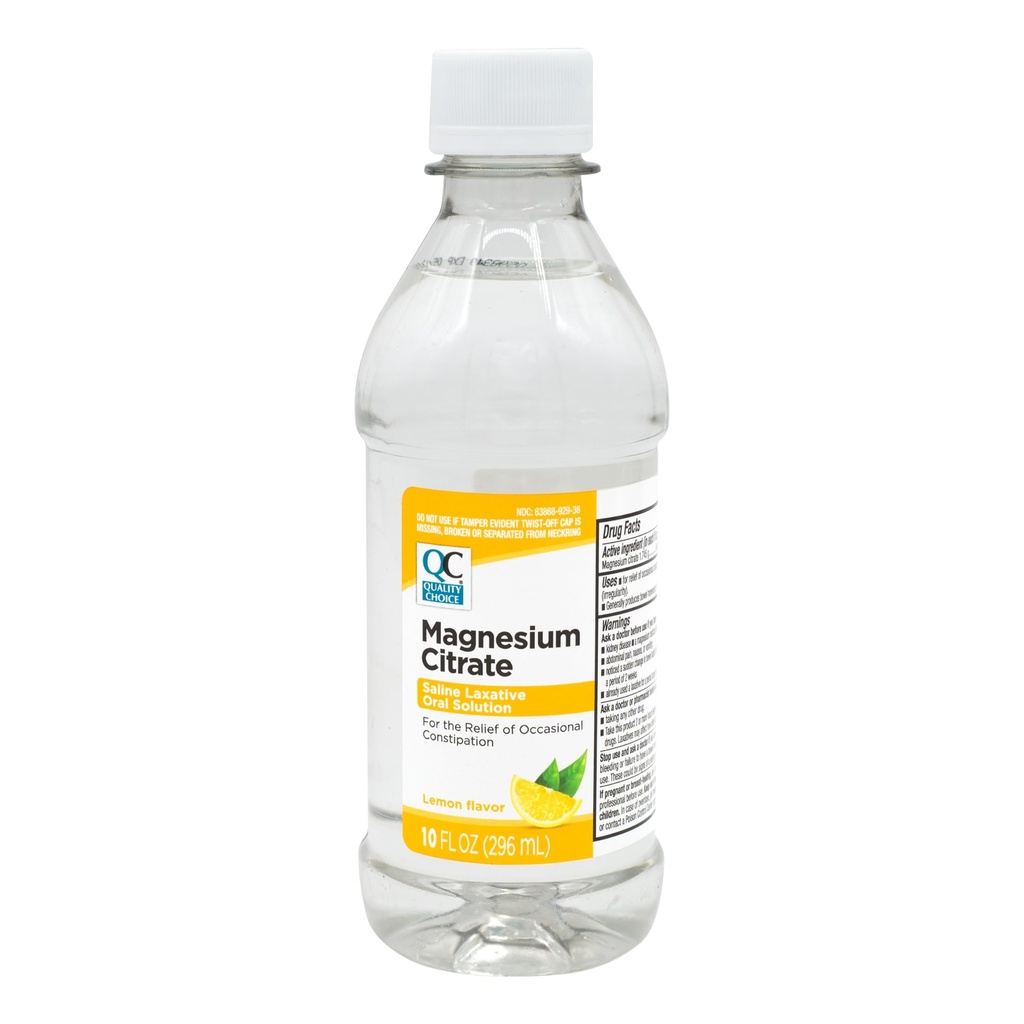 Quality Choice Magnesium Citrate Oral Solution, 10oz - Lemon Flavored Saline Laxative, Supplement of Satural Ummetus Relief, Mag Citrate on hellä ja tehokas Laksative for Standardity