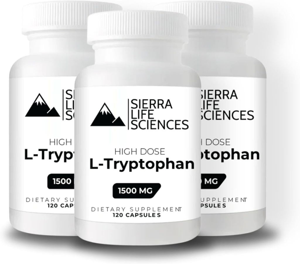 1500 mg suuri annos L- Tryptofaani Max helposti nielaisevissa kapseleissa