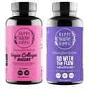 Hyvää tervettä Hippiä Virtaus Menopause Tuki & Vegan Collagen Builder Collagen Pillerit