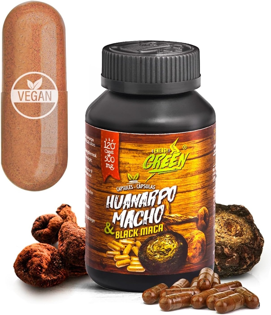 Black Maca Root och Huanarpo Macho Capsules l 100% Natural Energizer och Booster l Immune Support för Män (1500 mg per servering) l Male Health supplenent l Andes