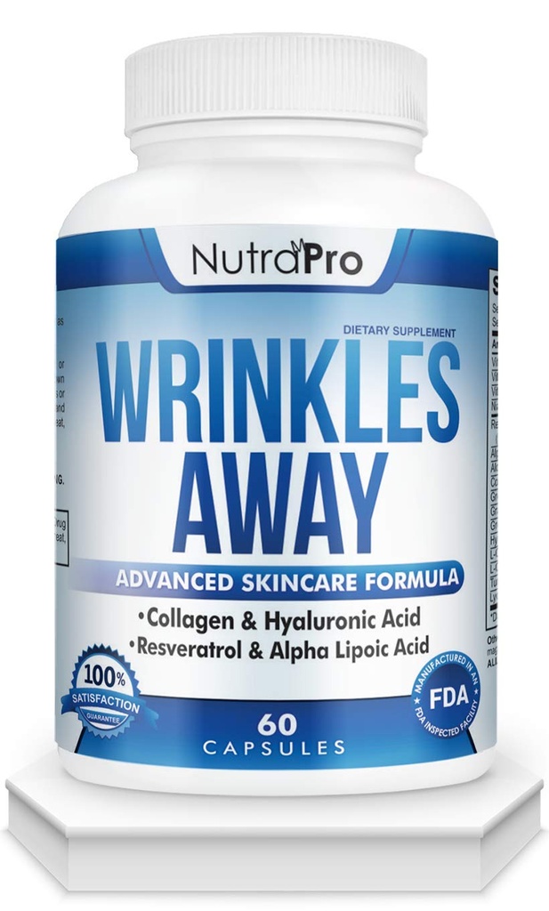 NutraPro Anti ryppy ja iätön ihon vitamiinit - Dermal Repair Complex ihon korjaus Collagen & Resveratrol & Alpha - Lipoic Acid & Hyaluronic Acid täydentää Renew Skin