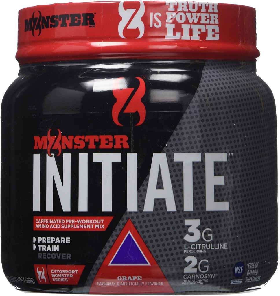 Sytosport Monster Initiate Nutritional Drink, Pre workout Powder, Grape Flavored, 600 grammaa (30 annosta)