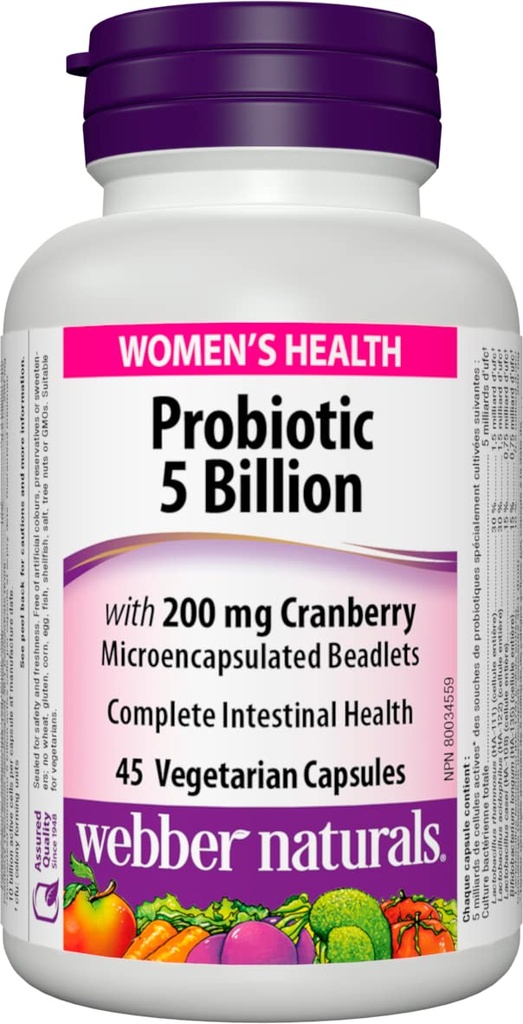 Webber Naturals Naisten moniprobiootti karpalolla, 45 kapselia