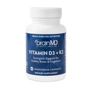 BRAINMD-vitamiini D3 + K2-60 kapselit - Synergistinen tuki terveille luut & kognitio - Gluteeniton - 60 tarjoilua