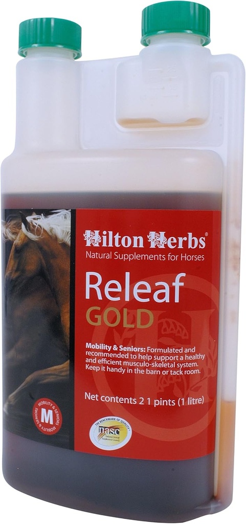Hilton Herbs Releaf Gold Herbal Mobility Supplement för hästar, 2.1pt flaska