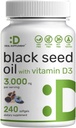 DEAL Liitteeseen Musta siemenöljy, 240 Softgels . Kylmäpuristettu Nigella Sativa. Luonnollisesti toistuva Thymokinoni (TQ) .
