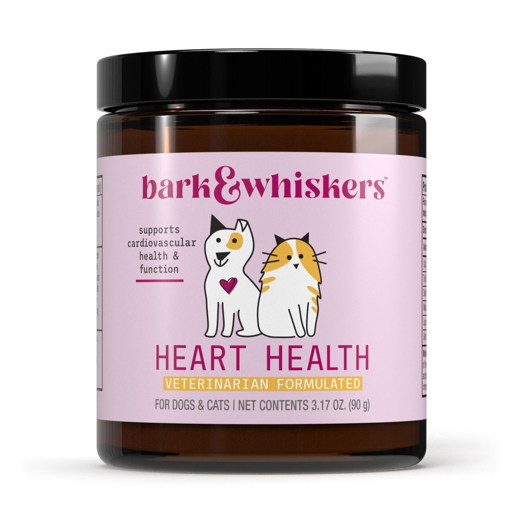 Bark & Whiskers Heart Health for Dogs & Cats, 3.17 oz. (90 g), 90 Scoops, Cheddar Cheese Flavor, Tukee sydän- ja verisuoniterveyttä ja -toimintaa, eläinlääkäri Formulated, ei-GMO, Dr. Mercola