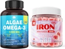 Vegan Iron Gummies & Plant-Based Algae Omega 3 1200mg täydennysosa