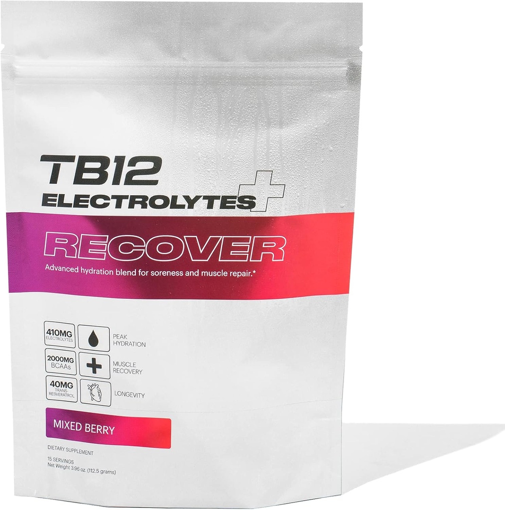 TB12 Electrolytes Plus Recover - Post-workout Electrolytes Powder with Functional Recovery Ingredients 
