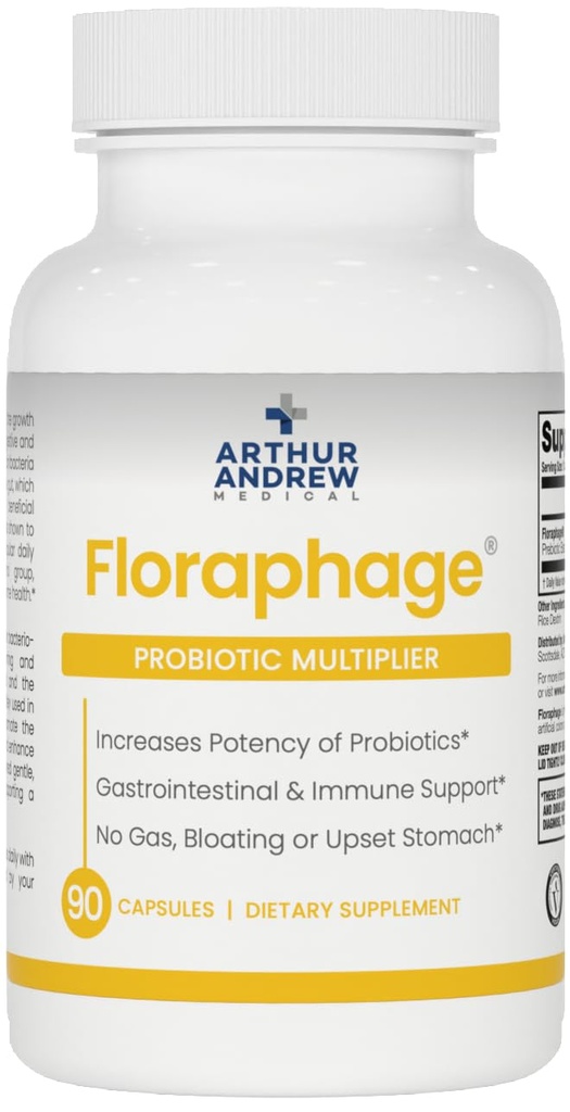Arthur Andrew Medical, Floraphage, Prebiotic Formula och Probiotic Multiplier, 90 kapslar