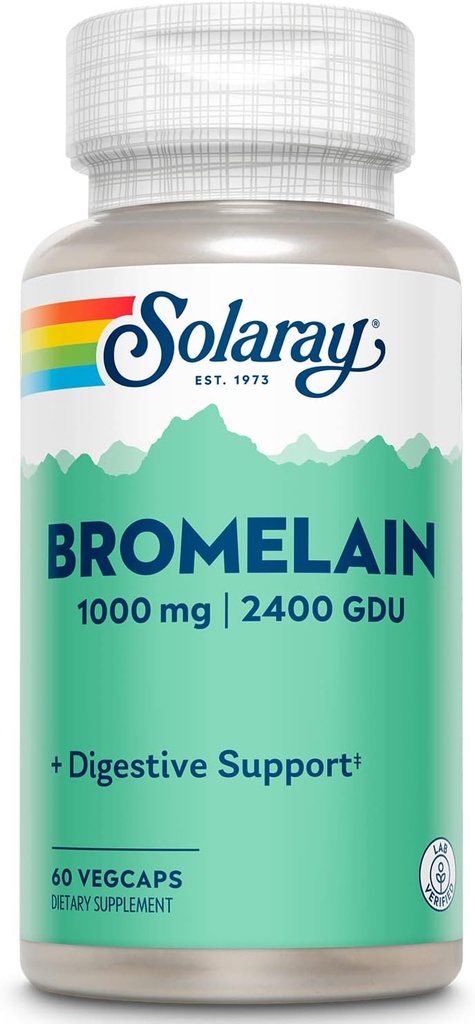 SOLARAY Bromelain Supplement, 1000 mg 60