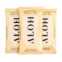ALōH Sweet Orange Bergamot + Aloe Sanitizing Hand Wipes - Clean Hands, Clear Mind - On The Go Hand Sanitizing Wipes för barn och vuxna - Travel Size 3 Pack 20ct Wipes (60 wipes)
