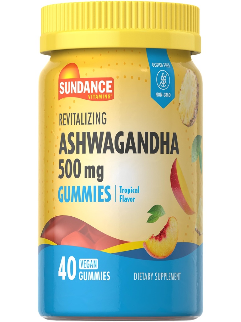 Sundance Ashwagandha Gummies | 500mg | 40 Vegan Gummies | Vegan, icke-GMO och Gluten fri tillägg